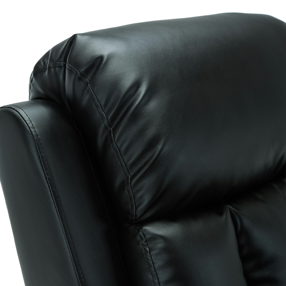 image 1 of Studio Bonded Leather Recliner w Drink Holders Sofa Chair (Black)