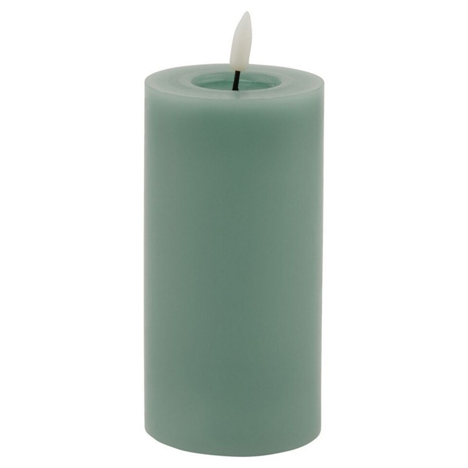 image 1 of Luxe Collection Melt Effect LED Candle - Wax - L8 x W8 x H15 cm - Sage Green | Green