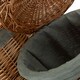 image 3 of Set of 2 Light Steamed Round Linen Basket with Grey Sage Lining | Grey | Grey