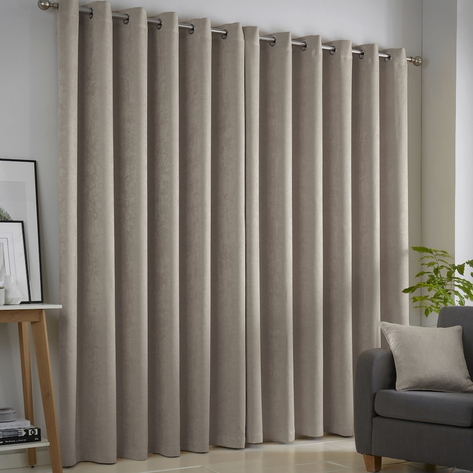 image 1 of Fusion Strata Eyelet Curtains Natural
