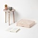 image 2 of Homescapes Cotton Gingham Check Beige Floor Cushion - 50 x 50 cm | Cream | Beige | 50 x 50 cm