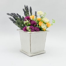 Planter - Wooden - L20 x W20 x H20 cm - White White