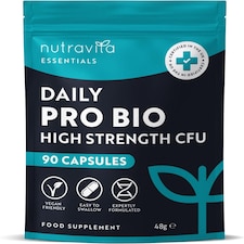 Nutravita Probiotics for Gut Health & Bloating Relief for Men & Women - Bio Cultures Complex with Lactobacillus Acidophilus - 90 Vegan Capsules
