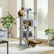 image 2 of Yaheetech 137cm Tall Cat Tree with Scratching Posts Light Grey