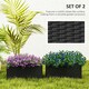 image 3 of Outsunny Set of 2 Hanging Flower Boxes, 50 cm Long, Rattan Look, Black Black | Black