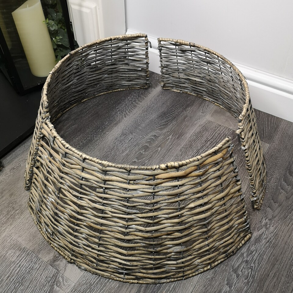 image 1 of 40/58cm Samuel Alexander KD Willow Christmas Tree Skirt Wicker Rattan- Medium Natural