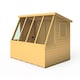 image 4 of Iceni 8 x 6 Feet Potting Shed Pre Hung Doors with Opening Glass Side Window Style A | Brown | Honey Brown
