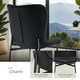 image 5 of Dining Chair Tessa - ergonomic high backrest, slim steel legs, soft fabric - Set of 2 Black | Woven Fabric Black/Black