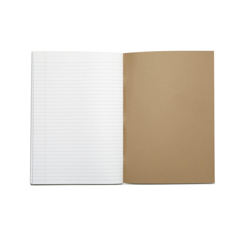 image 1 of Rhino 80 Page 8mm Lined with Margin Exercise Book Buff A4 50 Pack
