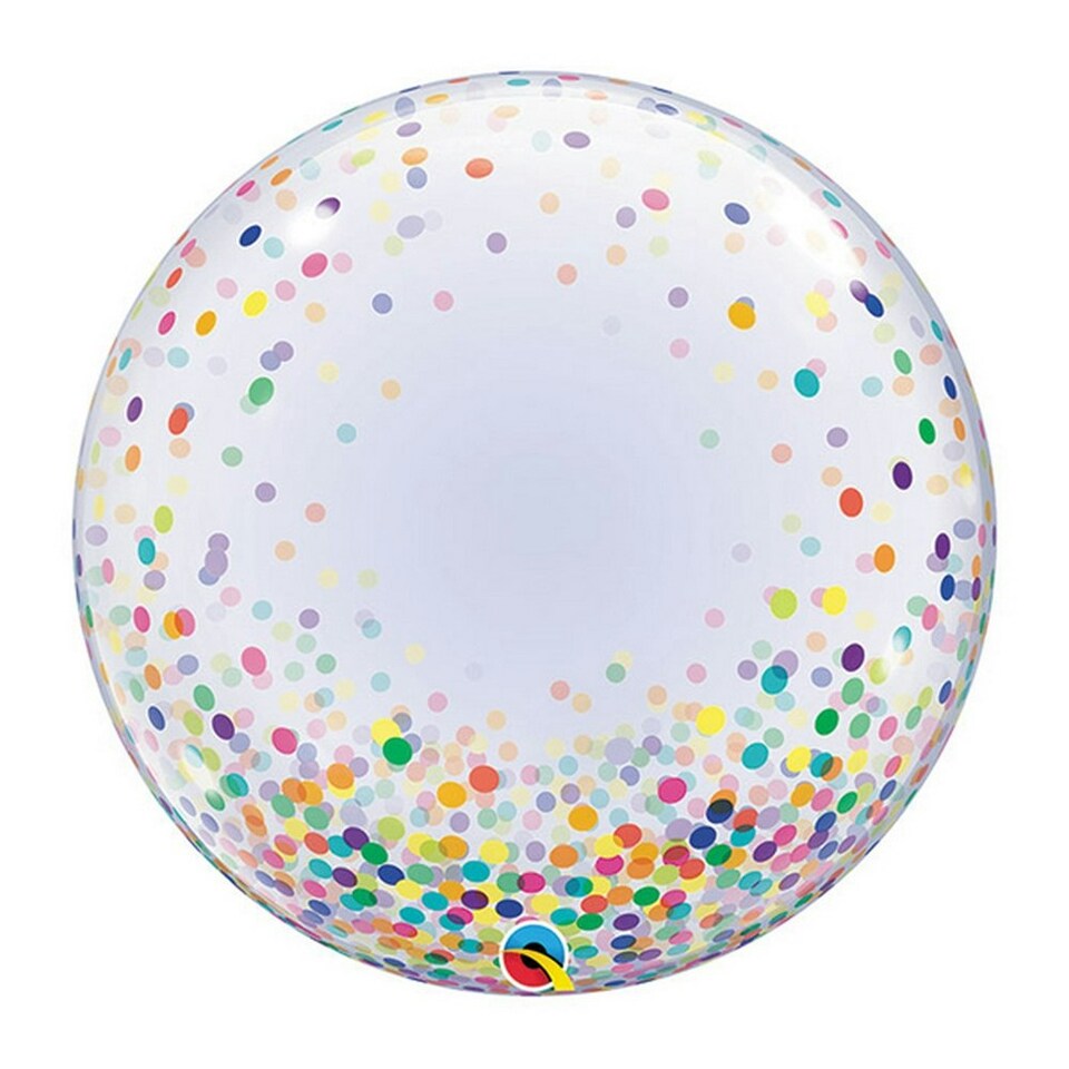Qualatex Deco Bubble Confetti Balloon 2ft - Multicoloured - 2ft