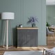 image 7 of Pontypool 2 Door 1 Drawer Small Sideboard in Wolfram Grey and Mauvella Oak