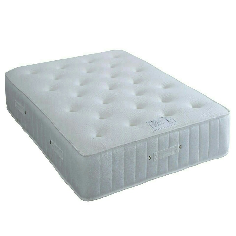 image 1 of Grayson White Wooden Ottoman Bed And Quartz 1000 Pocket Sprung Mattress King Size N/A