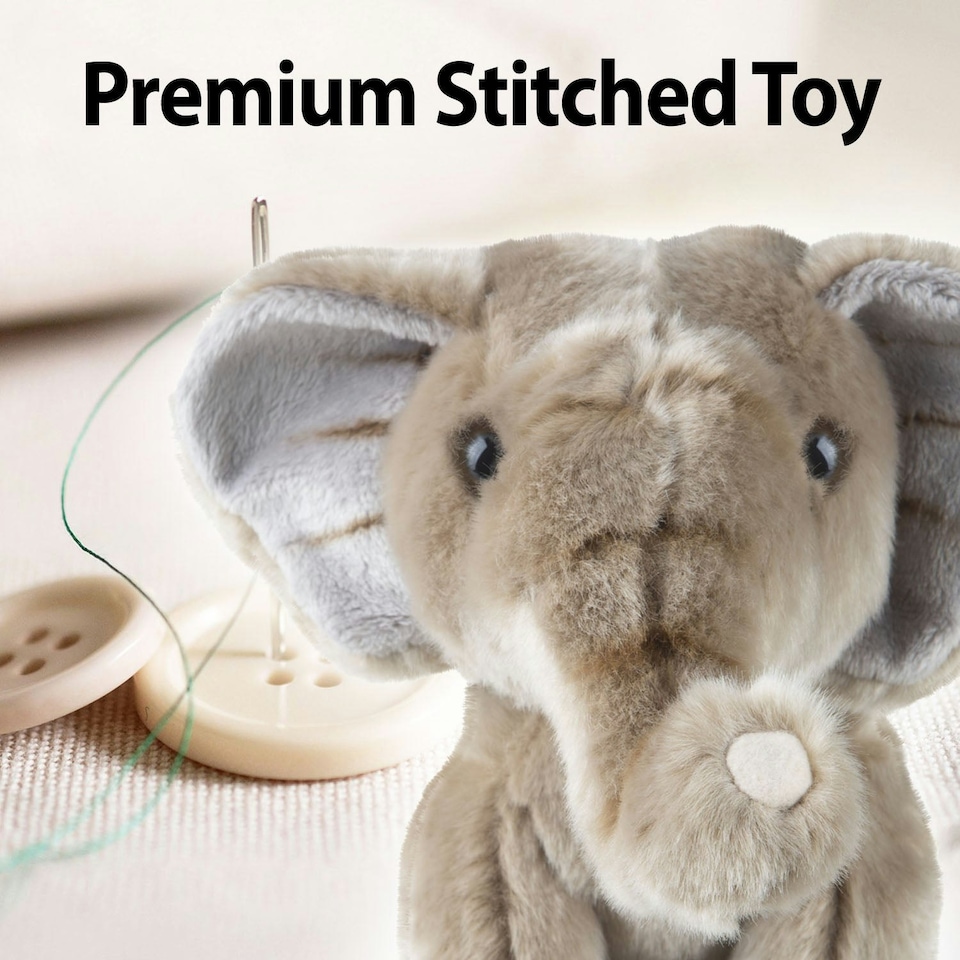 image 1 of Safari Elephant 30cm Plush Premium Lifelike Toy - Natural World Collection