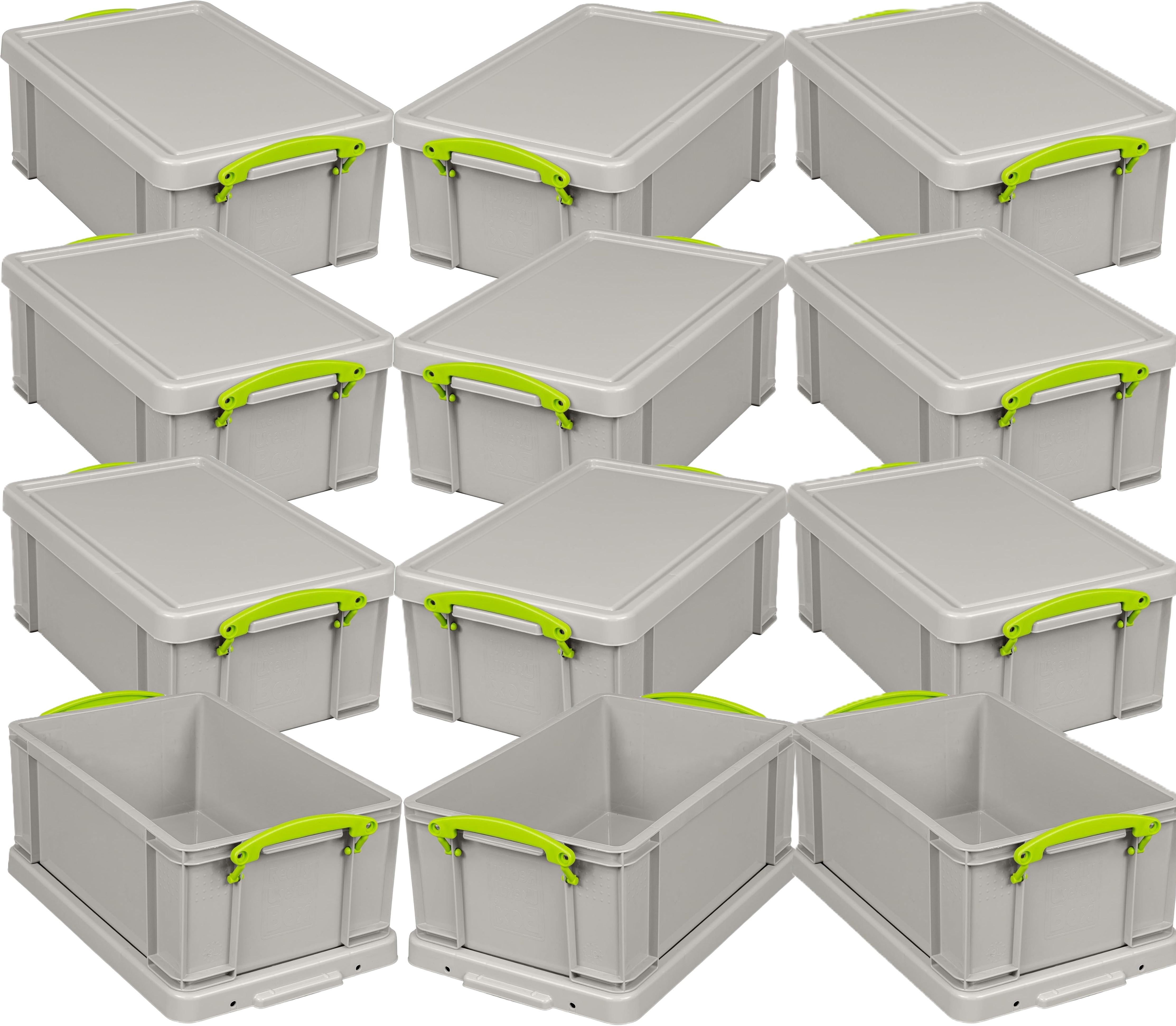 Really Useful Plastic Storage Box 9 Litre Dove Grey Pack of 12