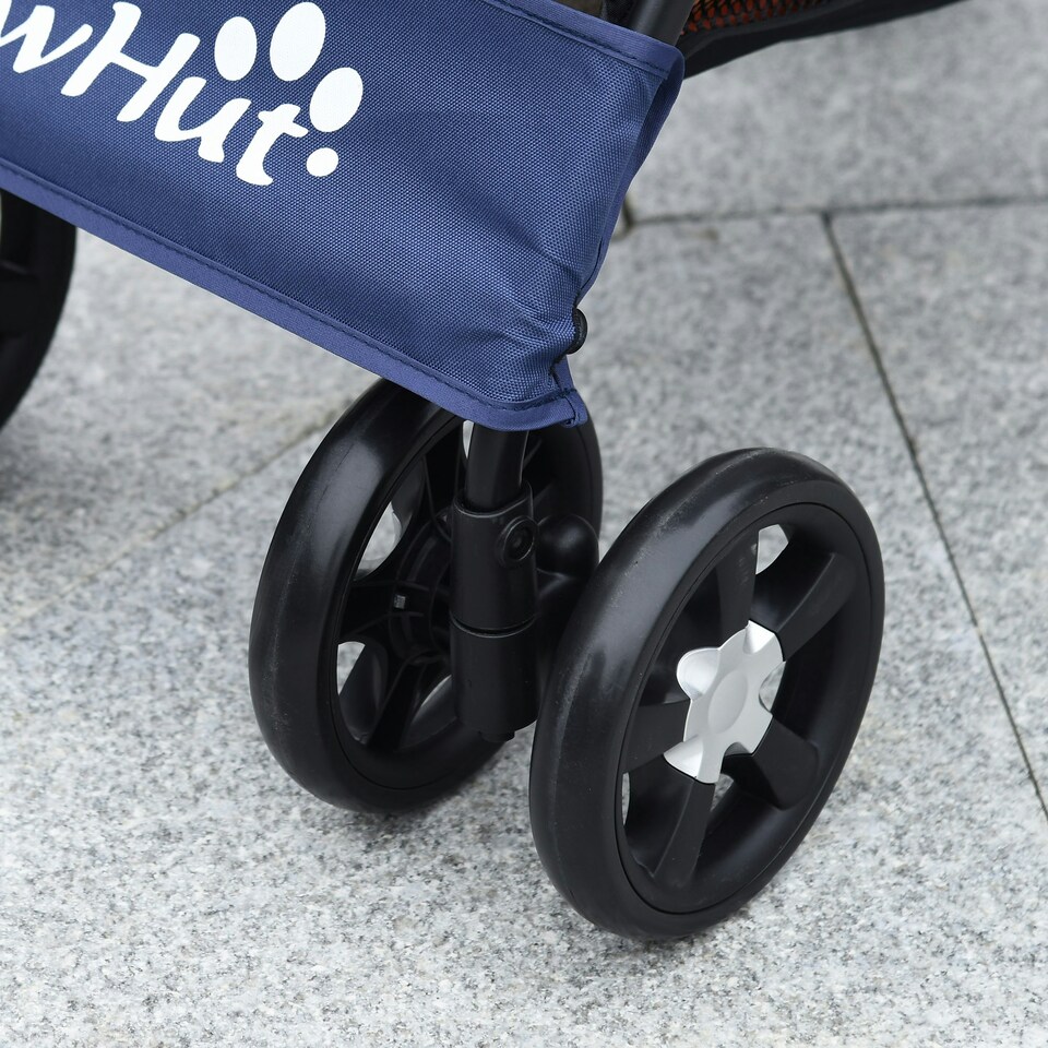image 1 of PawHut Pet Stroller Dog Pram Pushchair Cat Travel Carriage Universal Wheels Blue