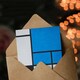 image 3 of Piet Mondrian Art Card Large Blue Plane Red Black Yellow Gray