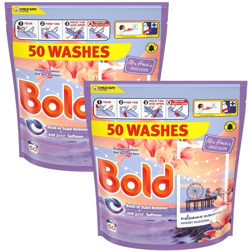 image 1 of Bold Laundry Pods Mrs Hinch's Midsummer Memories 50 Wash