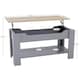 image 3 of Vida Designs Lift Up Coffee Table With Storage Compartment & Shelf, Grey & Oak