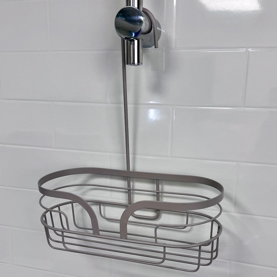 image 1 of Showerdrape Dante Beige Freestanding Floor Caddy and Mini Shower Caddy | Cream | Beige | 1