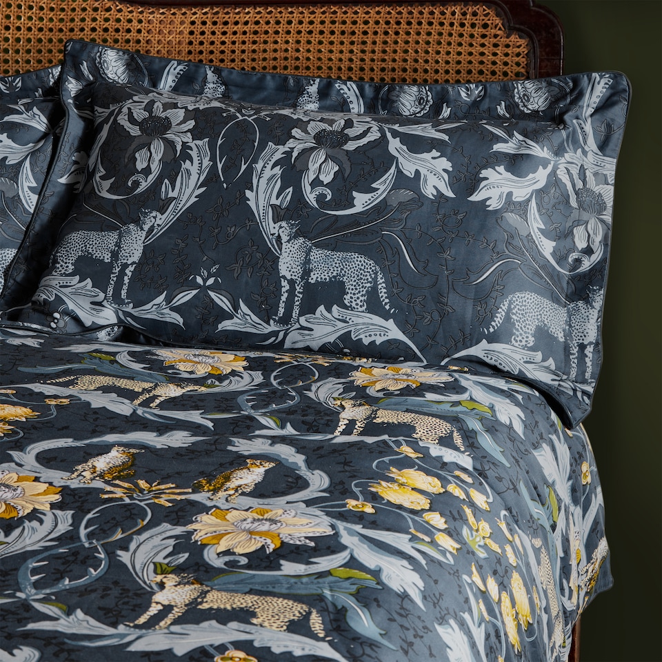 Paoletti Nouvilla Cheetah Floral Pillowcase Pair, Multicolour
