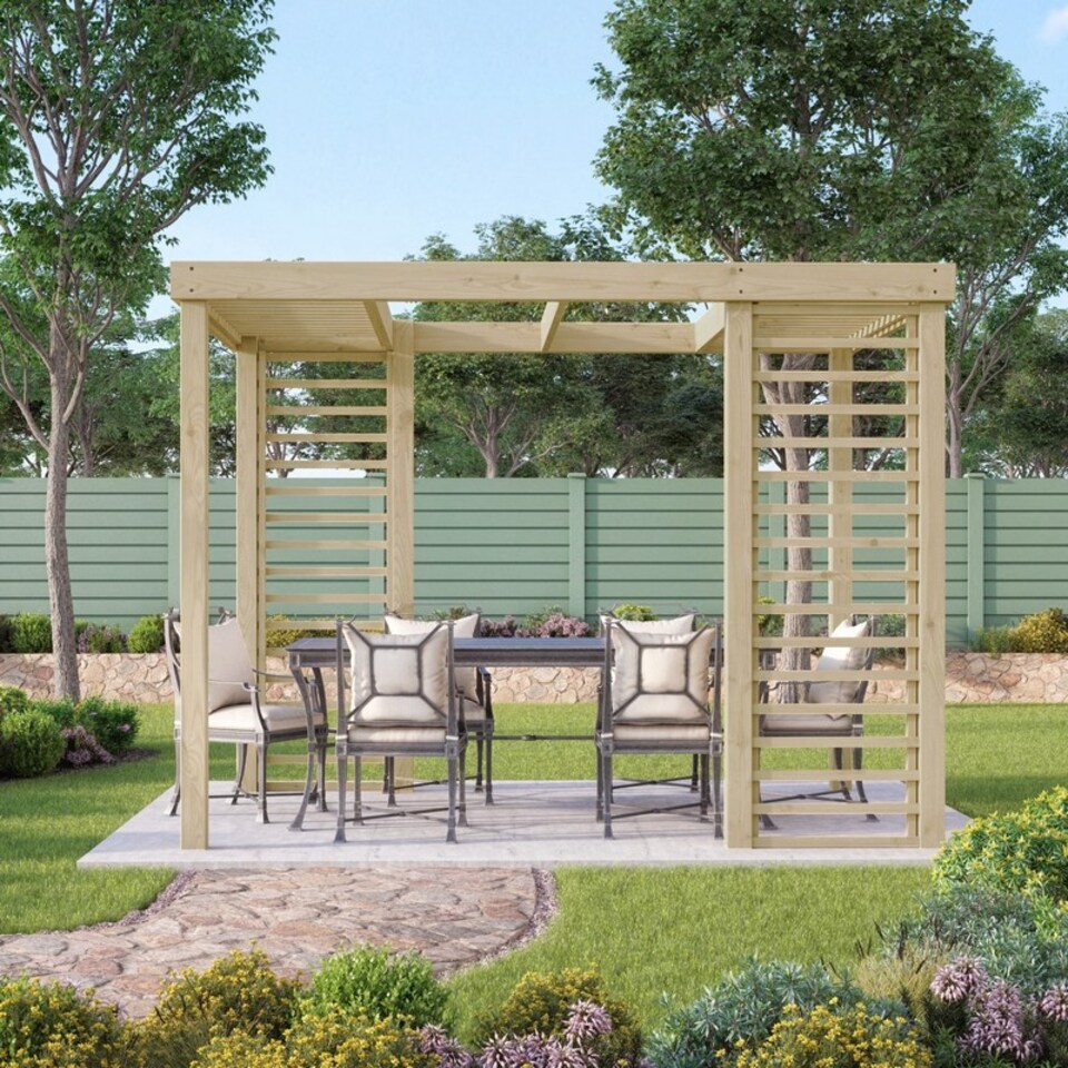 image 1 of Panel Pergola - Wood - L420 x W420 cm - Light Green