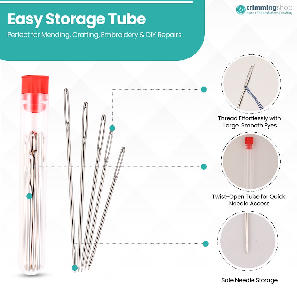 image 1 of 25pcs Stainless Steel Sewing Needle Assortment, Embroidery & Tailoring