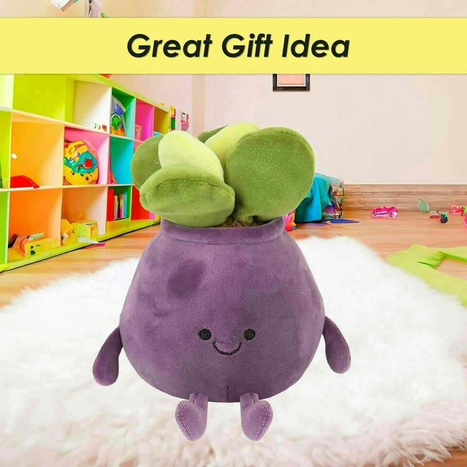 image 1 of Potted Plants Soft Toy Cute Plushie Huggable Cuddly Stuffed Toy 20cm Purple
