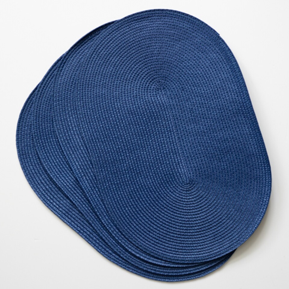 image 1 of d-c-fix Deep Blue 44 x 29cm Oval Weave Placemats Pack 4