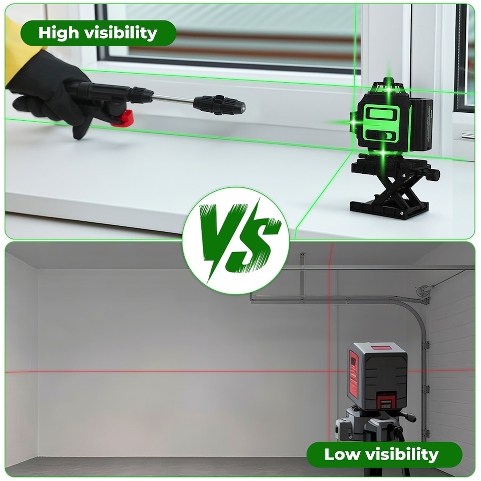 image 1 of Traderight 4D 16 Line Green Laser Level 360 Degree Self Leveling with Remote Tripod