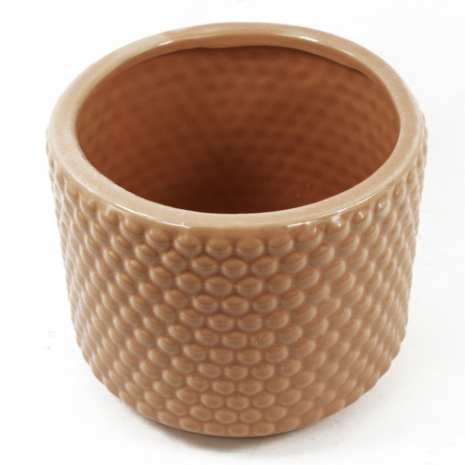 image 1 of Dusty Pink Raised Dots Ceramic Plant Pot 15 x 15 x 12.5cm | Pink
