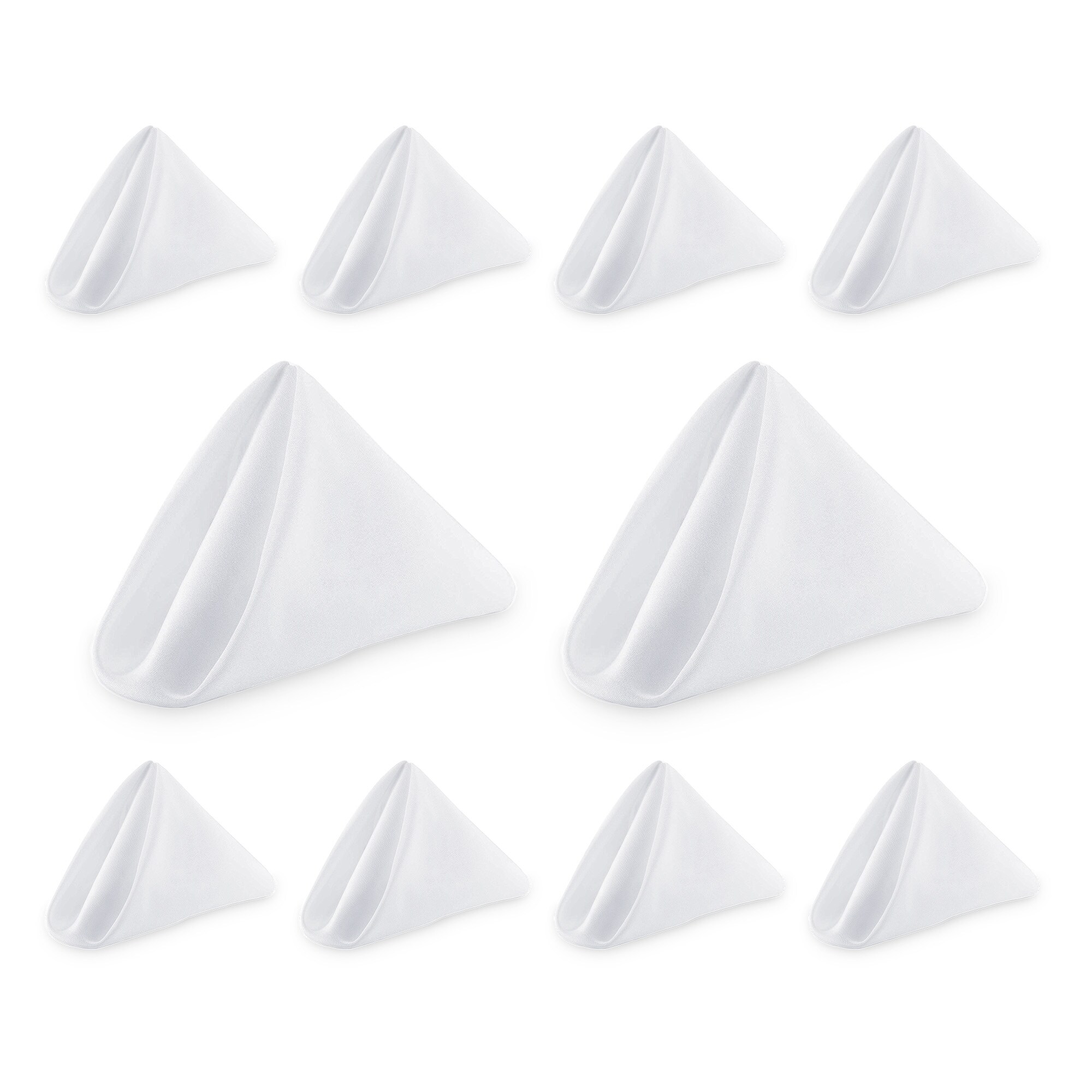 Neel Blue 20 Inch Polyester Table Napkins, Reusable, Wrinkle-Resistant Cloth Napkins, 10pcs in White