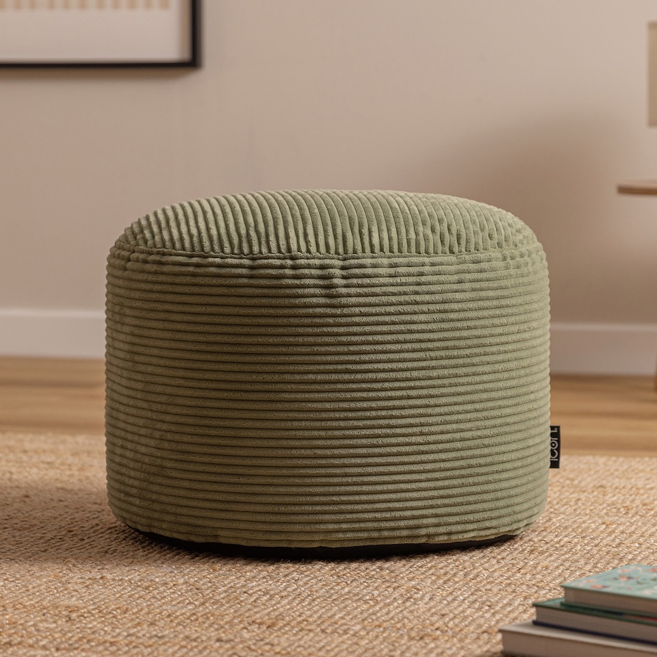 image 1 of Milano Beanbag Footstool Corduroy Sage Green