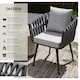 image 2 of Chair Lugano Set of 2 - aluminium frame, weather-resistant, thick cushions, 61 x 60 x 73 cm | Grey | anthracite | One Size | 2