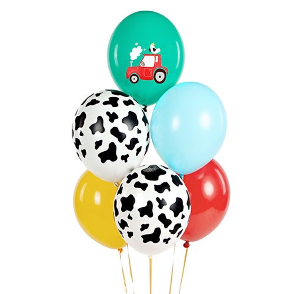image 1 of Assorted Farm Latex Balloons 30cm / 12 in - Pack of 6