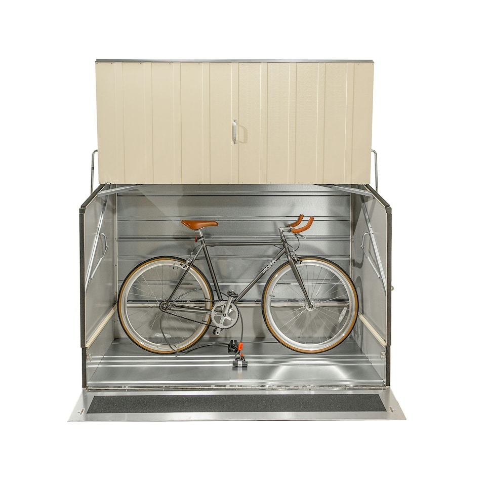 image 1 of Trimetals ProtectaCycle Secure Bike Store with Ramp – Police Approved - Fits up to 3 Adult Bikes Cream