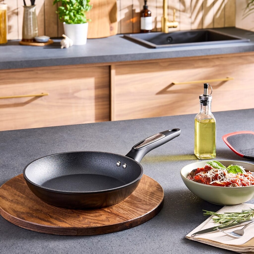 image 1 of Morphy Richards 24cm Forged Aluminium Ceramic Frying Pan - Black