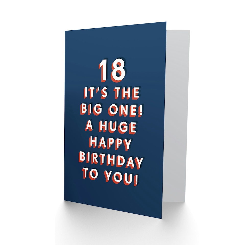 image 1 of Big One Bold Eighteen 18 Year Old Milestone 18th For Him Birthday Card