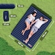 image 5 of Outsunny Portable Inflatable Camping Bed with Double Mattress Navy Blue