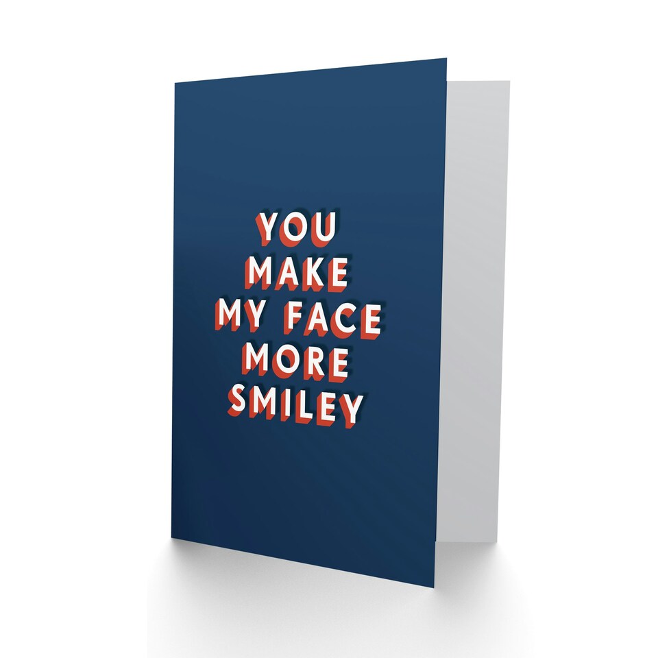image 1 of You Make My Face More Smiley Sweet Sincere For Him Birthday Card