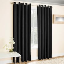 Vogue Black Curtains 90 x 90 inch (229 x 229 cm) Room Darkening Eyelet Thermal Noise Reducing Curtains for Bedroom and Living Room