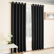 image 1 of Vogue Black Curtains 90 x 90 inch (229 x 229 cm) Room Darkening Eyelet Thermal Noise Reducing Curtains for Bedroom and Living Room