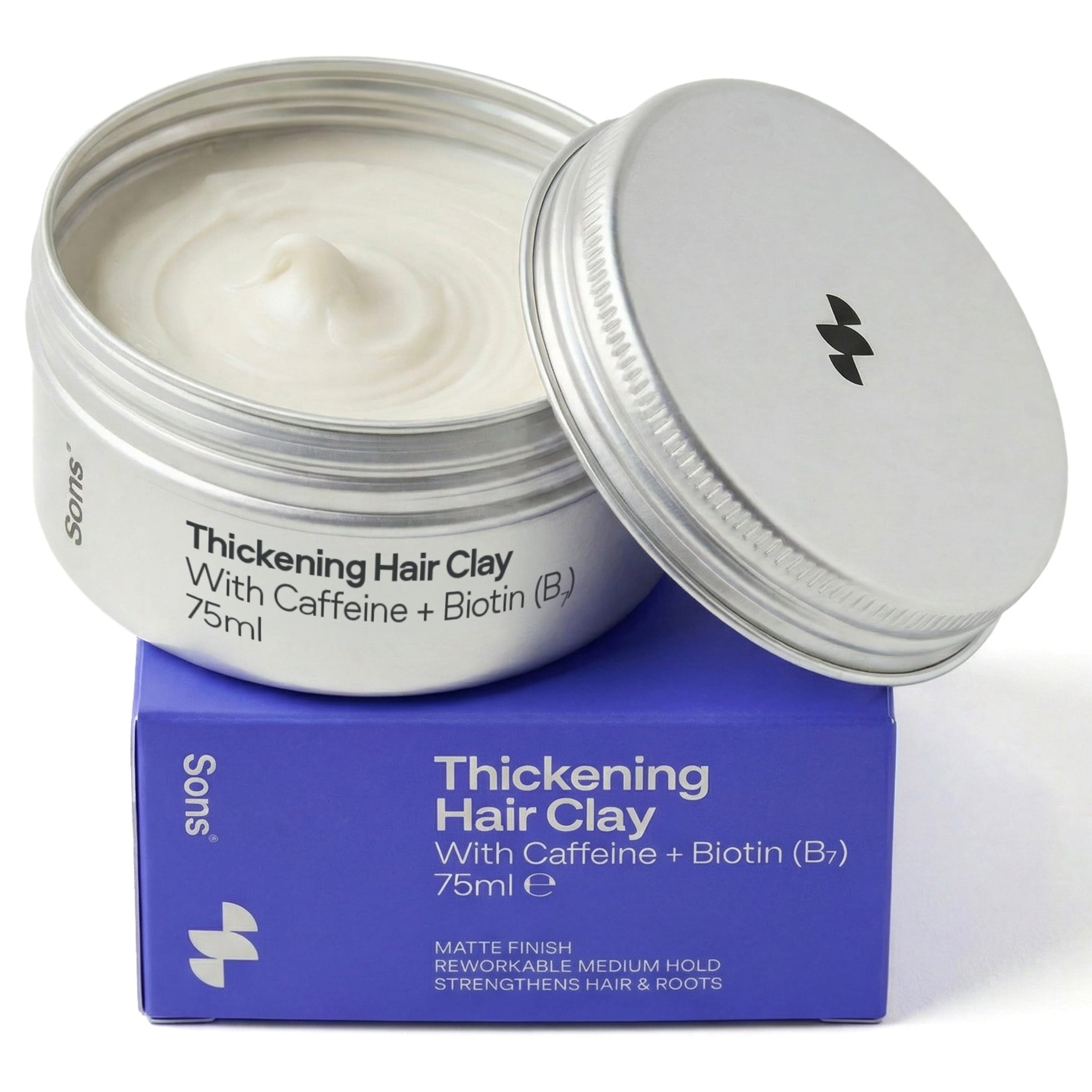 Sons Thickening Hair Clay with Caffeine & Biotin, 1x75g