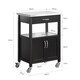image 3 of SoBuy FKW22-SCH,Stainless Steel Top Kitchen Trolley Microwave Stand on Wheels