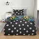 image 4 of OHS Kids Graphic Football Reversible Duvet Cover and Pillowcase Bedding Set, Single - Black