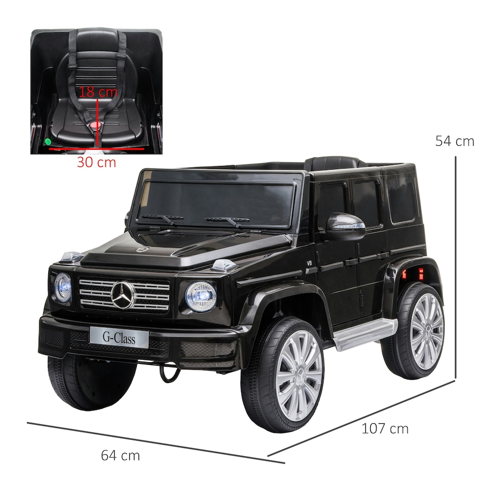 image 1 of HOMCOM Mercedes Benz G500 12V Kids Electric Ride On Car w/ Remote Control Black