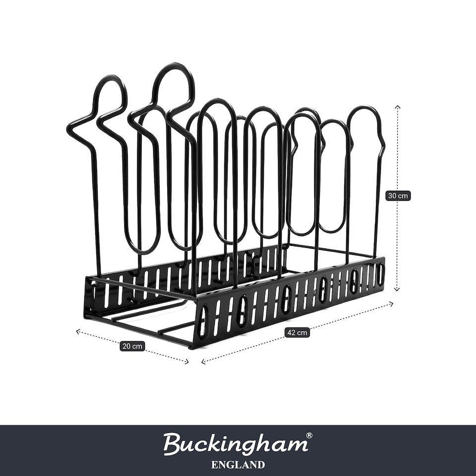 image 1 of Buckingham Multi-Function Pot & Pan Organising Rack - Black Black
