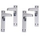 image 1 of Golden Grace 2 Pair Victorian Straight Lever Latch Handles in Polished Chrome Finish - 120mm x 40mm | Chrome | 2 Pairs