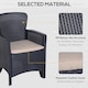 image 5 of Outsunny 3-PCS Conversation Set Rattan Sofa Furniture Set Polyester Cushion