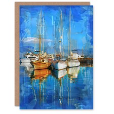 Fishing Boats Christchurch Harbour Dorset Him Her Birthday Card