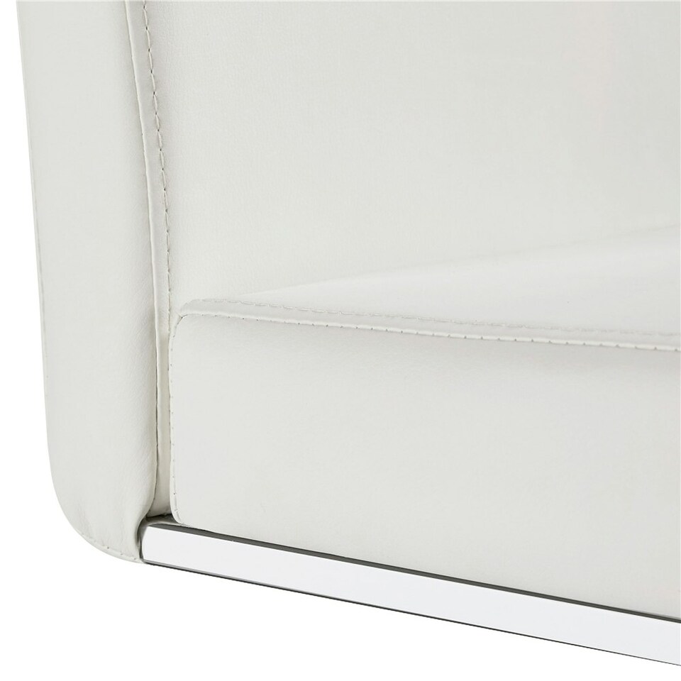 image 1 of Yaheetech Set of 2 Dining Chairs Faux Leather Chairs with Metal Legs White
